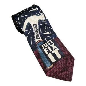 Vintage The Right Tool Men's‎ Neck Tie Binford Tools Just Fix It Made in USA